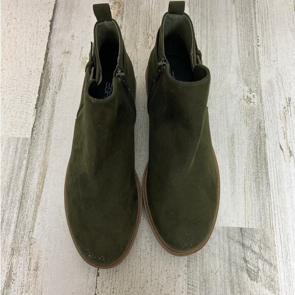 Esprit Women's 7 green faux leather sienna ankle boot side zip low heel NEW - Picture 5 of 9